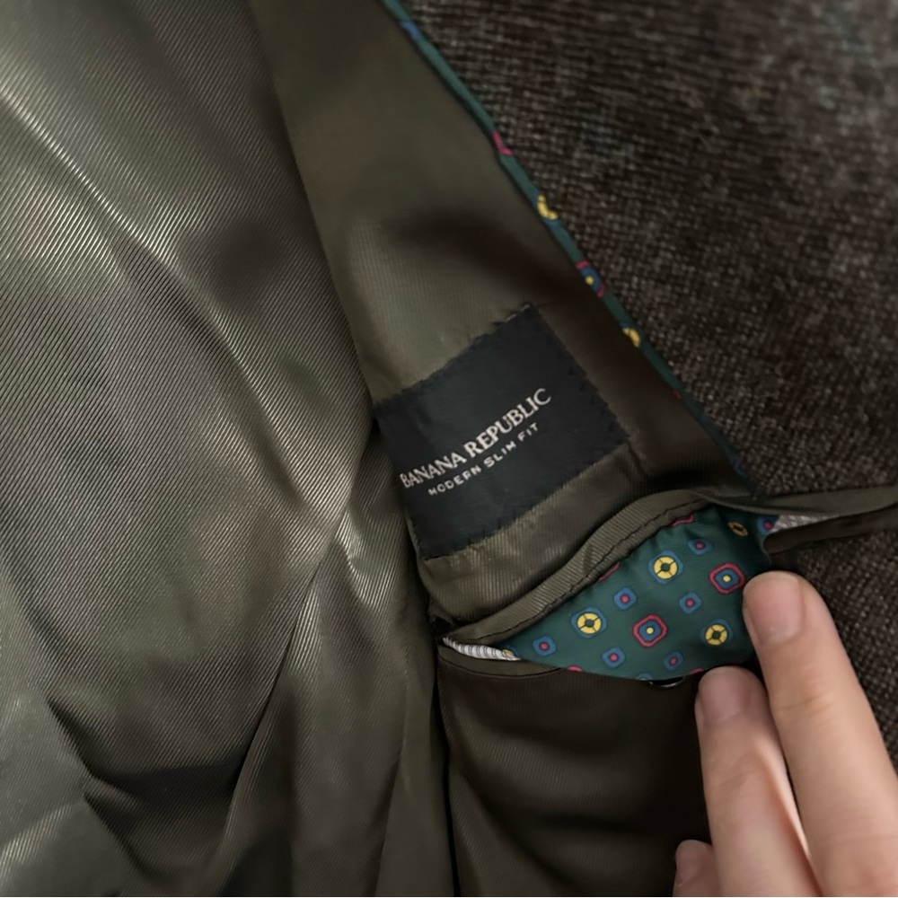 BANANA REPUBLIC Modern Slim Fit Tweed Blazer - BROWN - Picture 5 of 7